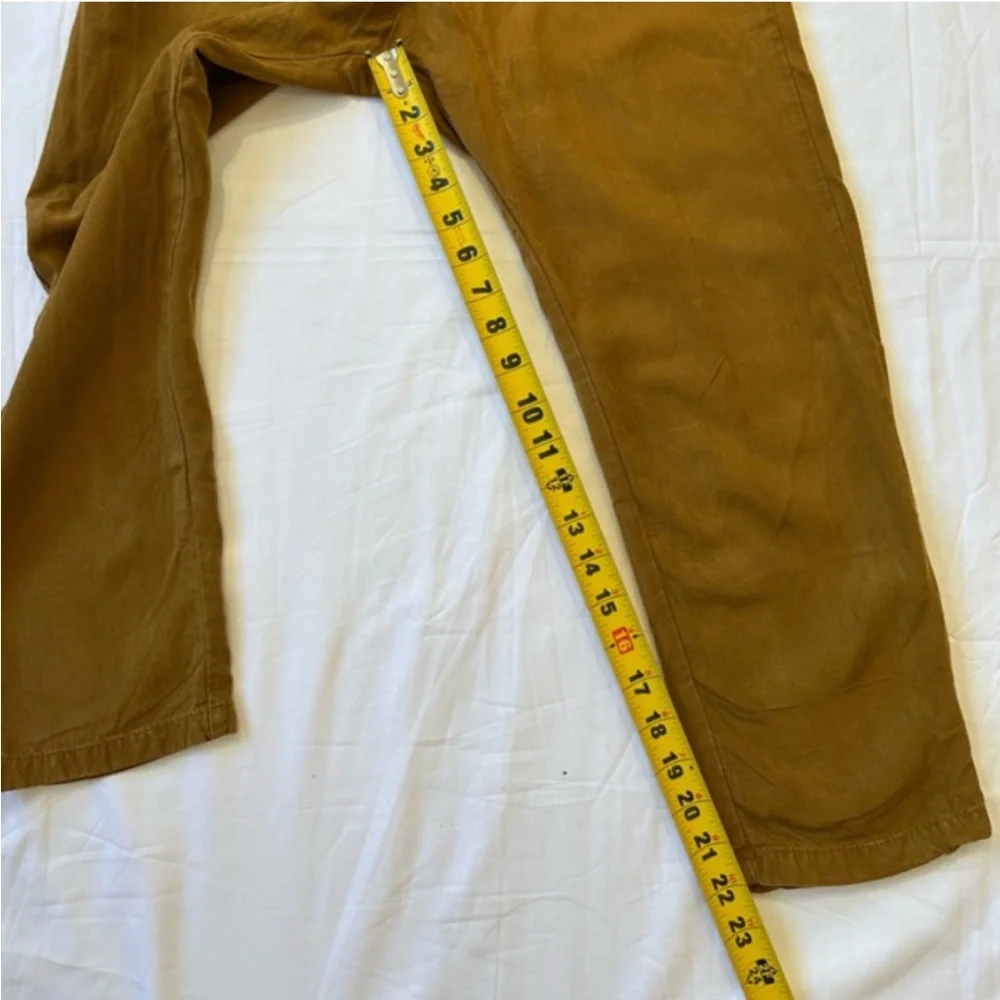 Zara Women’s Brown Linen Blend Straight Leg Cargo Style Pants - Small
